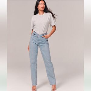 Abercrombie & Fitch The Dad High Rise With Criss-Cross Waistband 34/18s